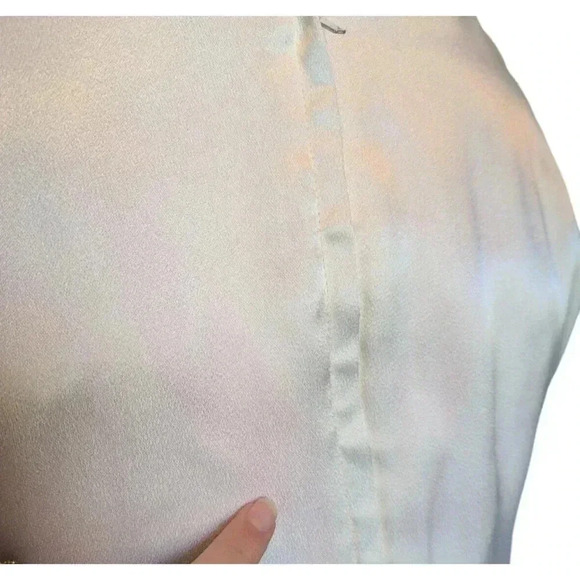 Vintage Satin Ivory Orange Navy Blue Tennis V Neck Sweater Vest Small Preppy - Picture 12 of 15